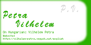 petra vilhelem business card